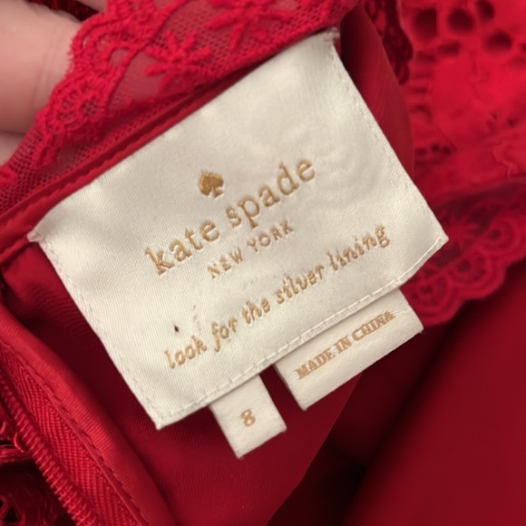 Kate Spade poppy field red lace dress with scalloped trim - Picture 10 of 10